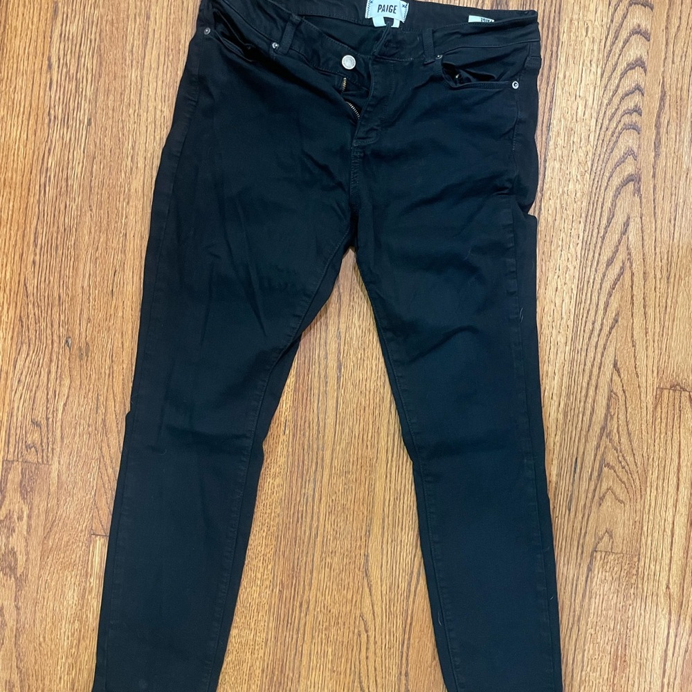 PAIGE Black Skinny Jeans with Stretch